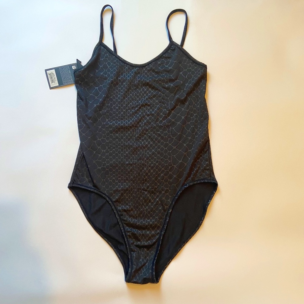 Ethika black snake print bodysuit NWT